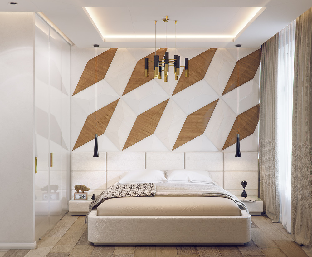 geometric bedroom inspiration Ngõ ngàng với vẻ đẹp ấn tượng của những bức tường độc đáo tại phòng ngủ