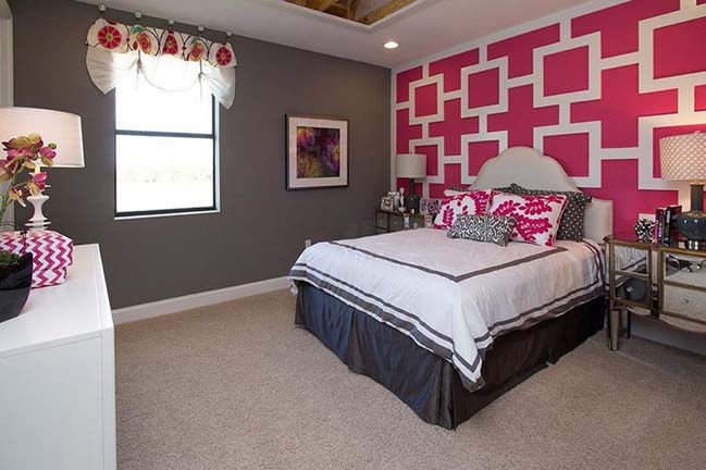 phong ngu dep 08 Cùng nhìn qua 15 mẫu phòng ngủ đẹp với tông màu xám và hồng