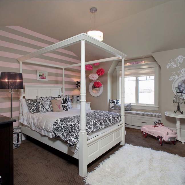 phong ngu dep 10 Cùng nhìn qua 15 mẫu phòng ngủ đẹp với tông màu xám và hồng