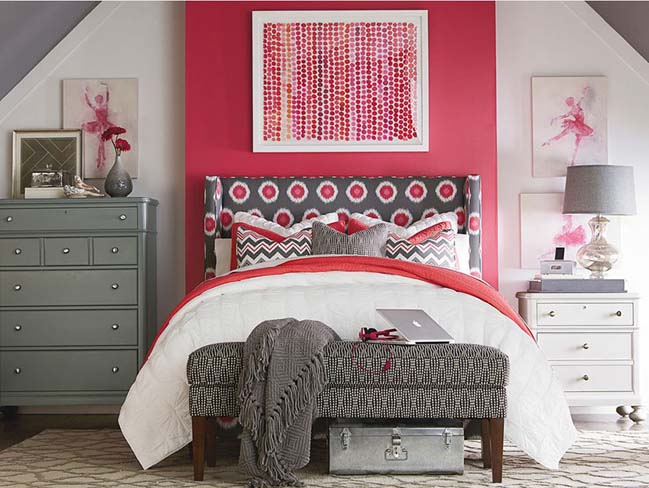 phong ngu dep 12 Cùng nhìn qua 15 mẫu phòng ngủ đẹp với tông màu xám và hồng