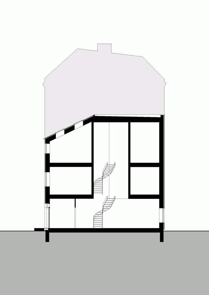 House Section With Staircase Ngắm nhìn thiết kế đẹp mê hồn căn nhà vảy cá